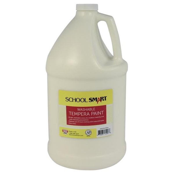 School Smart 2002761 1 gal Washable Tempera Paint; White